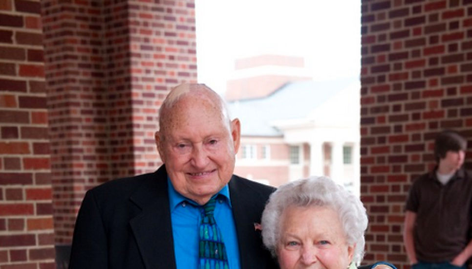Jeannette McNeil Cathy, right, the matriarch of Chick-Fil-A and widower of founder S Truett Cathy