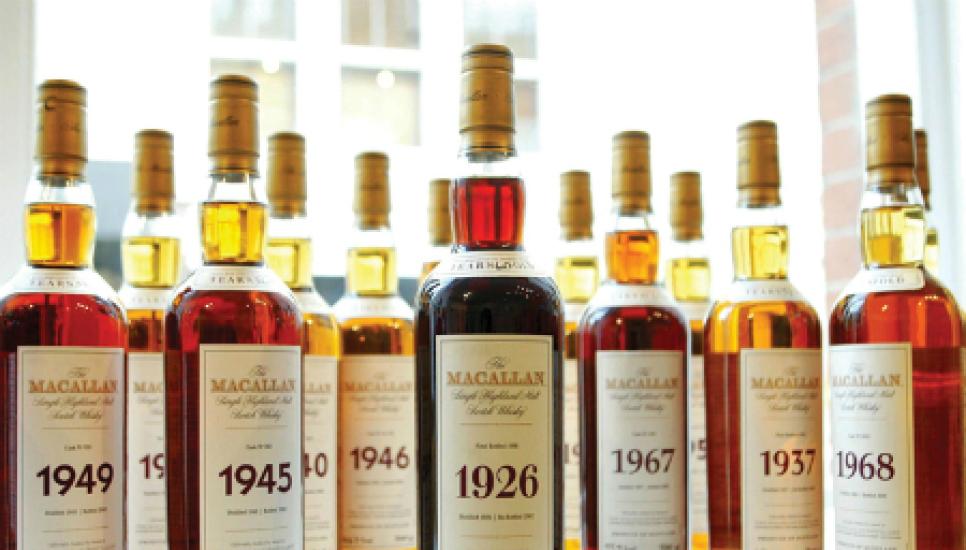 Bottles displayed