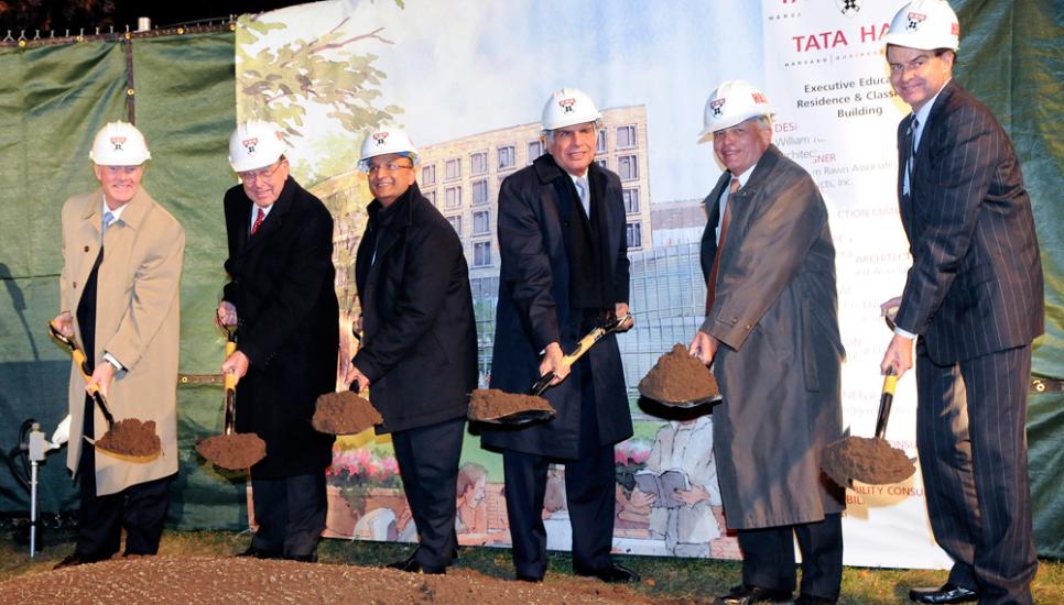 Harvard has named a new building after Ratan Tata (fourth from left) - Photo credit Neal Hamberg